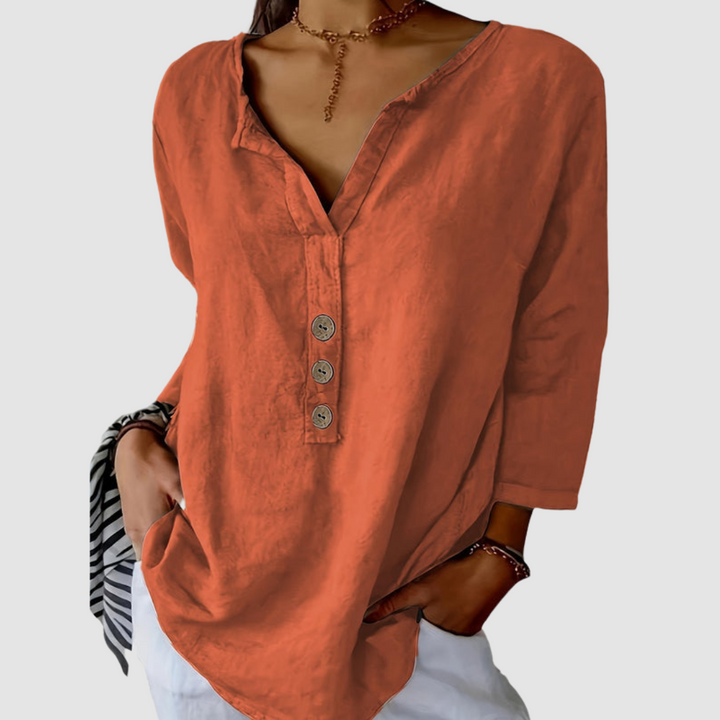 Melisa™ Casual Cotton &amp; Linen Blouse