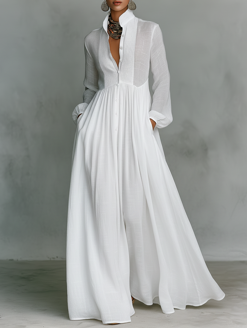 Veronica | Maxi Minimalist Linen Dress