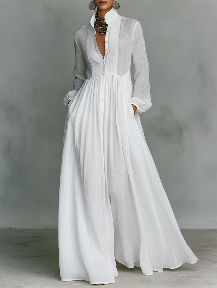 Veronica | Maxi Minimalist Linen Dress