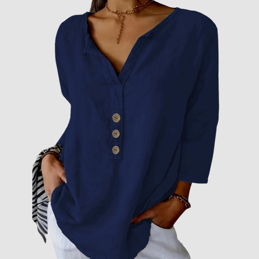 Melisa™ Casual Cotton &amp; Linen Blouse