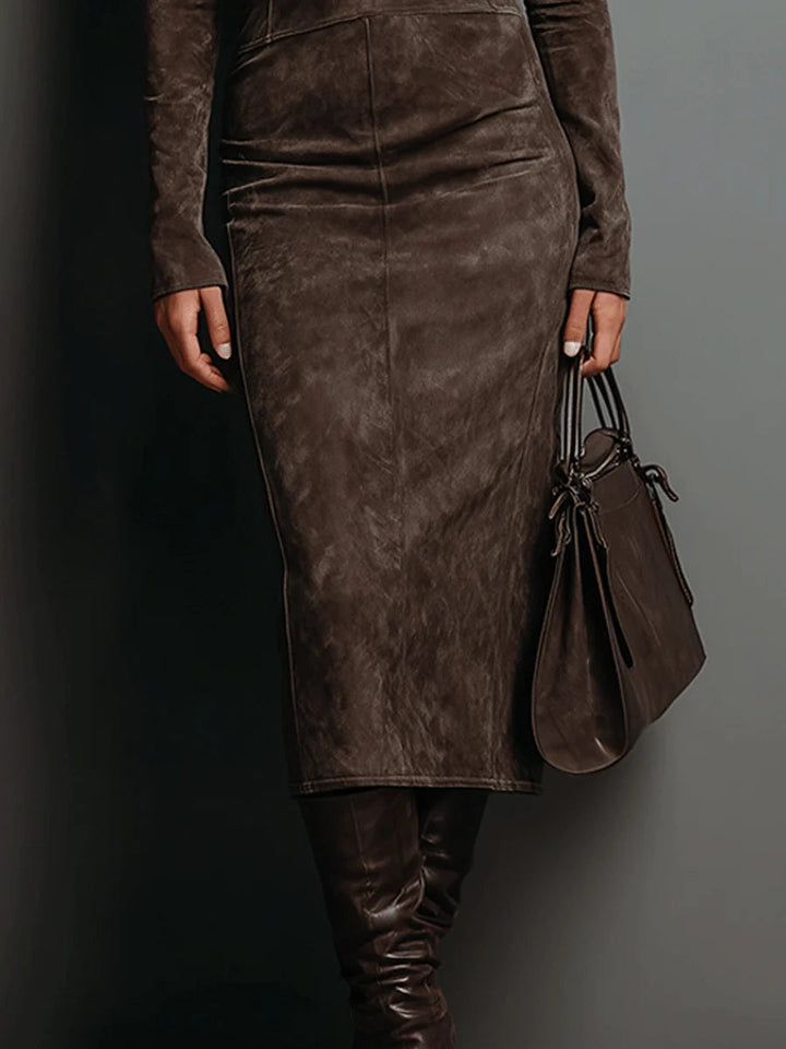 Kiana | Suede Midi Dress