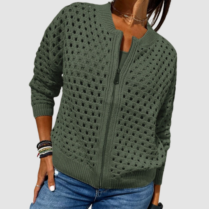 Claudia™ Lightweight Comfort Zip Cardigan
