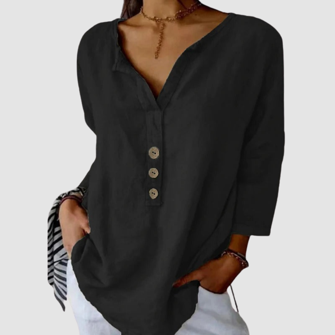 Melisa™ Casual Cotton &amp; Linen Blouse