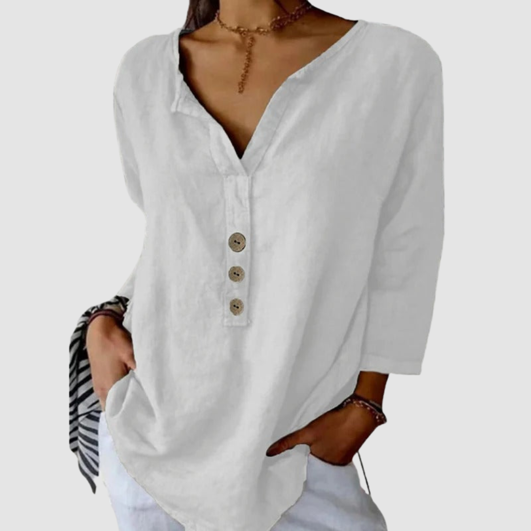 Melisa™ Casual Cotton &amp; Linen Blouse