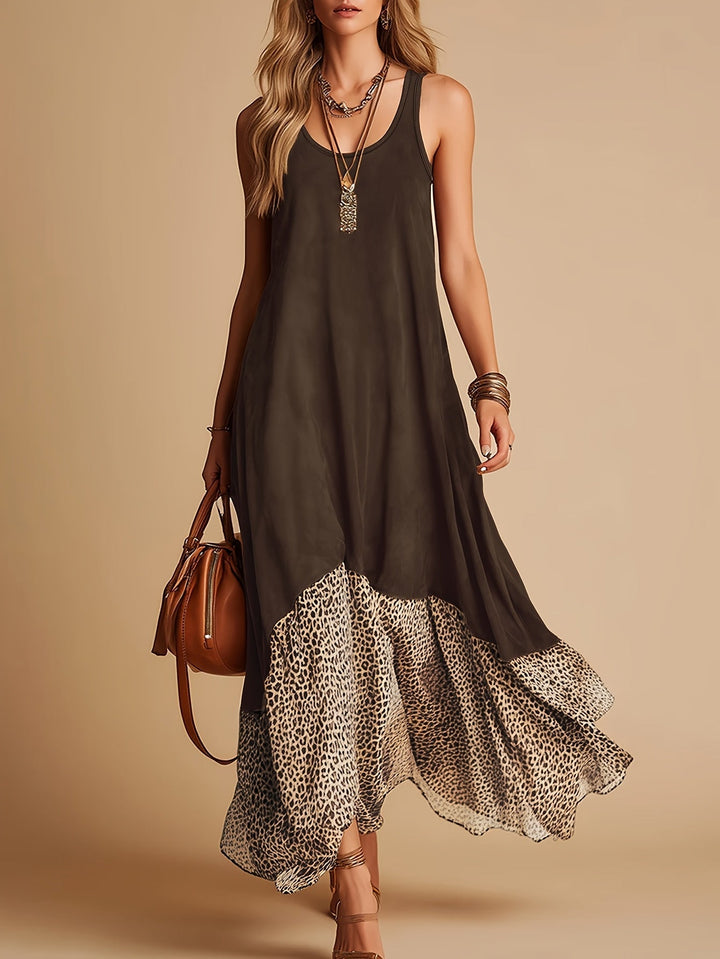 Emerson | Bohemian Leopard Hem Maxi Dress