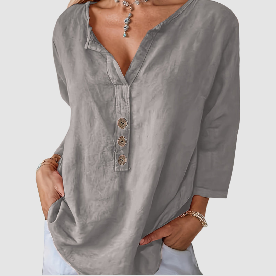 Melisa™ Casual Cotton &amp; Linen Blouse