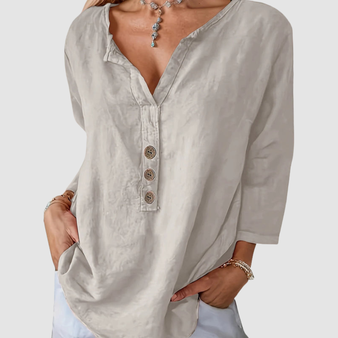 Melisa™ Casual Cotton &amp; Linen Blouse