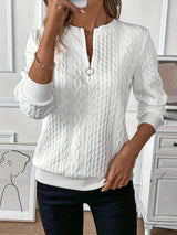 White with Black Zipper