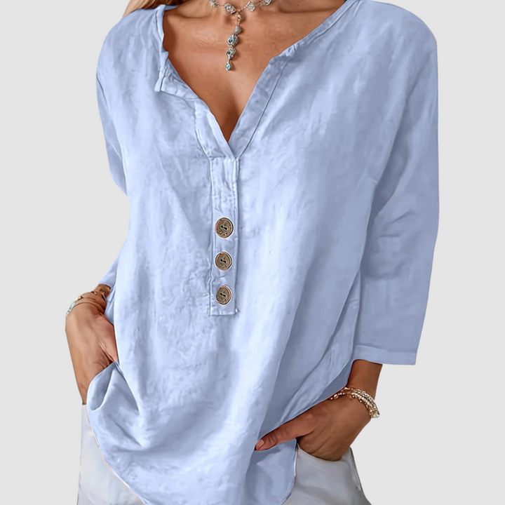 Melisa™ Casual Cotton &amp; Linen Blouse