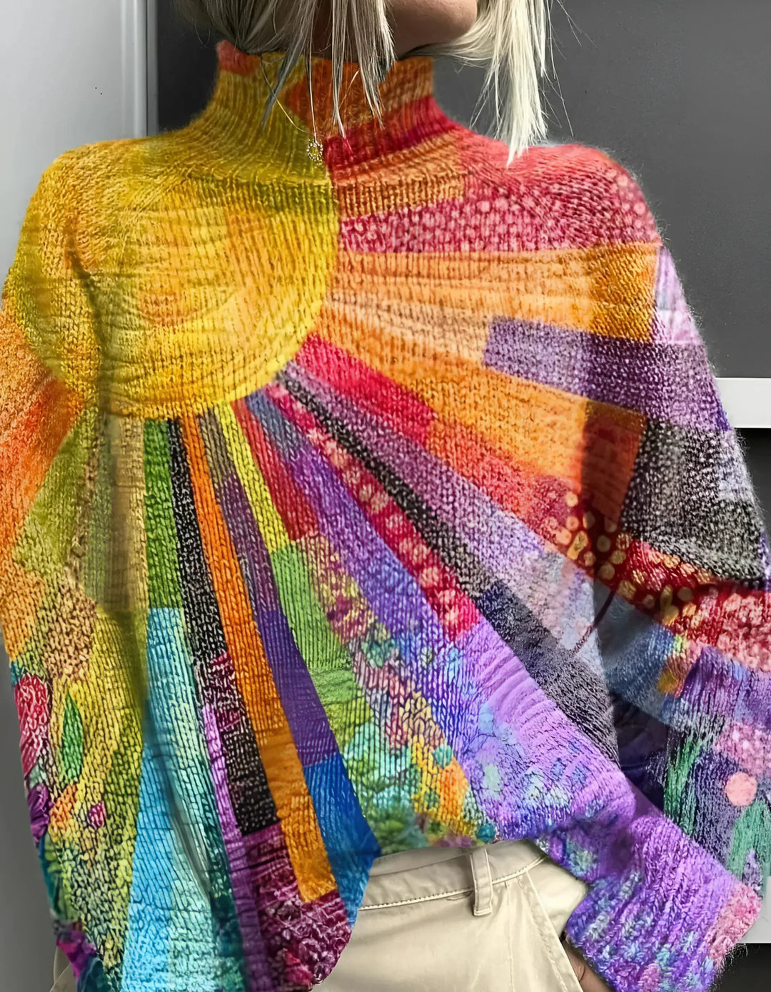 Fana | Vibrant &amp; Colorful Turtleneck Sweater