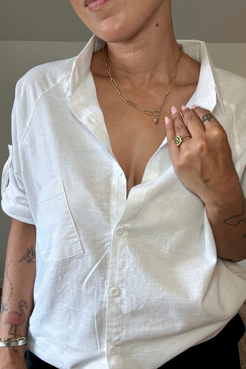 Oversized 100% Cotton Linen Shirt